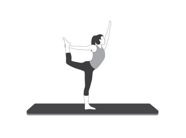 Yoga Girl doing Natrajasana  Illustration