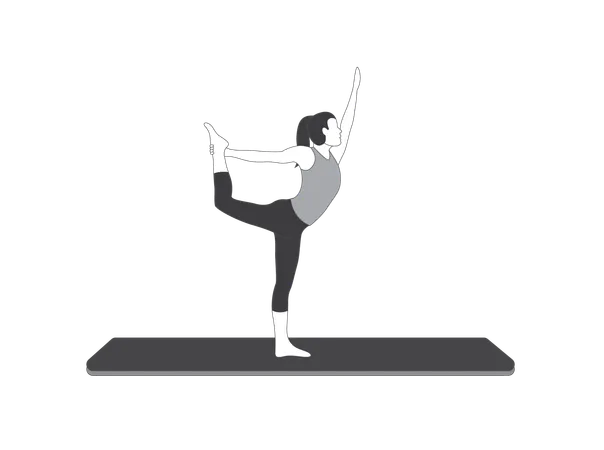 Yoga Girl doing Natrajasana  Illustration