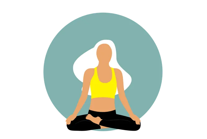 Yoga girl doing Padmasana  Illustration