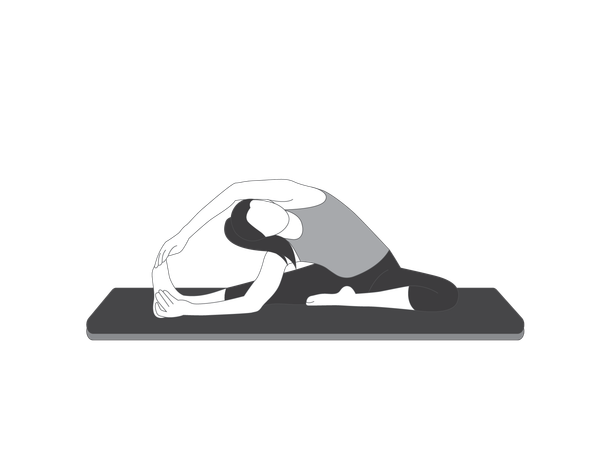Yoga girl doing Parivrtta Janu Sirsasan  Illustration