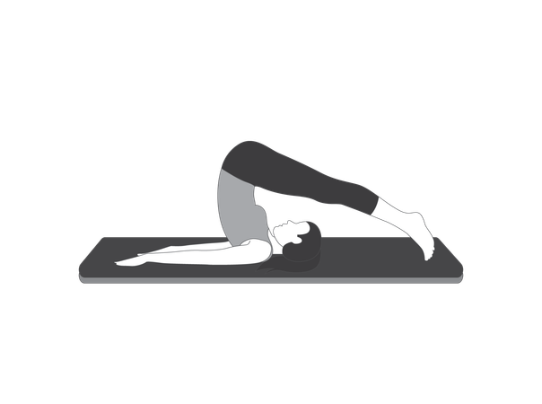 Yoga girl doing Plow pose  Illustration