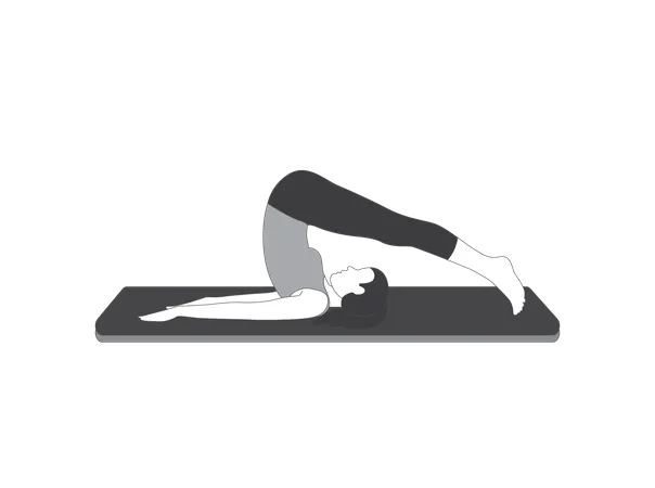 Yoga girl doing Plow pose  Illustration