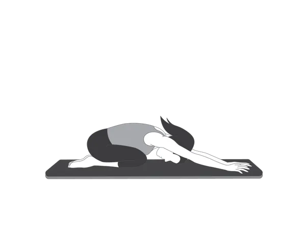 Yoga girl doing girl pose  Illustration