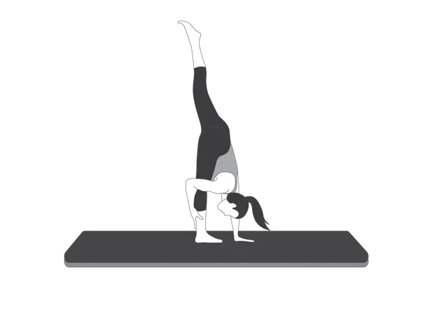 Yoga girl doing pyramid pose  イラスト