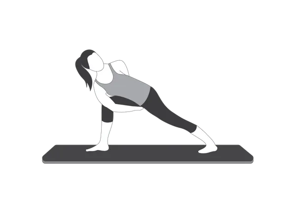 Yoga girl doing Revolved Side Angle  Illustration