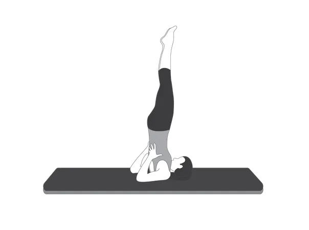 Yoga Girl doing Sarvangasana  Illustration