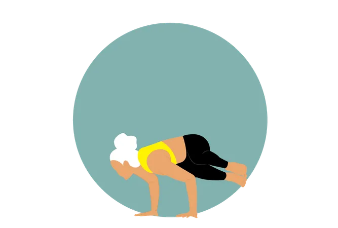 Yoga girl doing side bakasana  Illustration