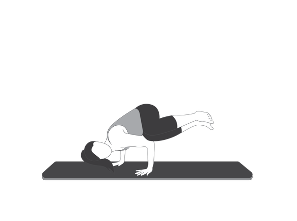 Yoga girl doing side bakasana pose  Illustration