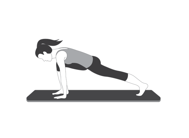 Yoga girl doing stretching exercise  Illustration