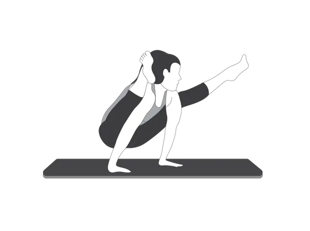 Yoga girl doing tittibhasana  Illustration
