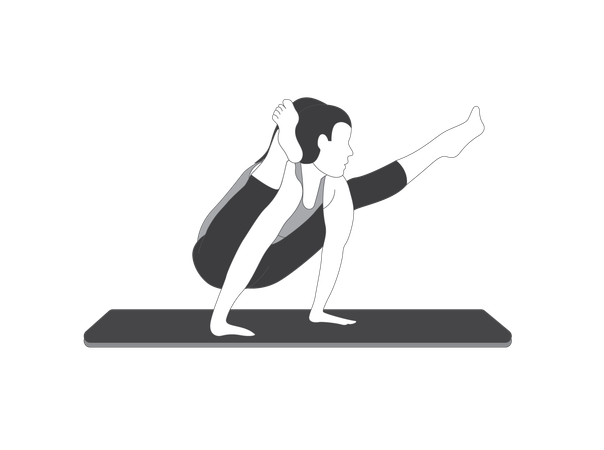 Yoga girl doing tittibhasana  Illustration