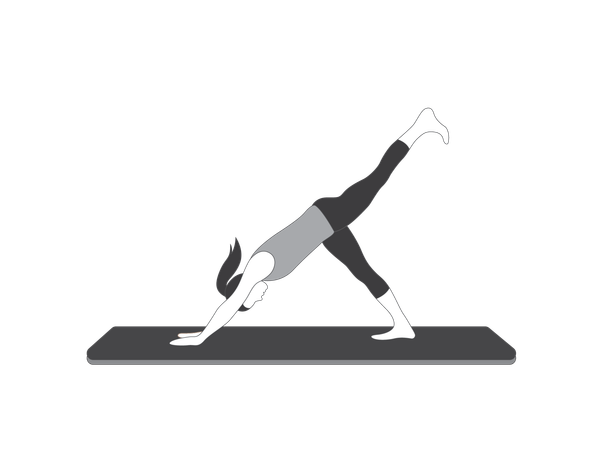 Yoga girl doing triangle pose  Illustration