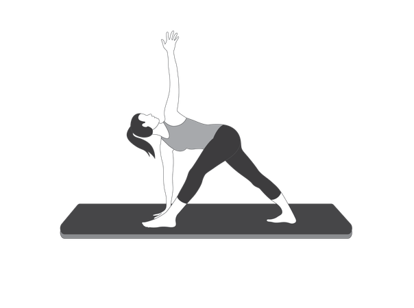 Yoga Girl doing triangle pose  イラスト