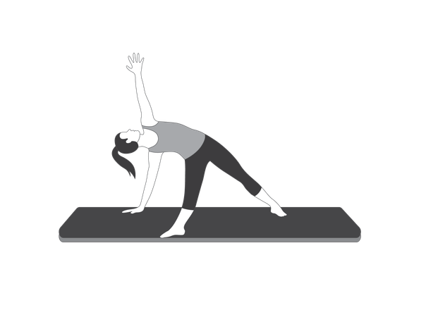 Yoga girl doing tringle pose  Illustration