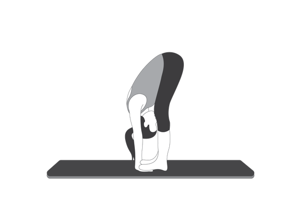 Yoga Girl doing uttanasana  Illustration