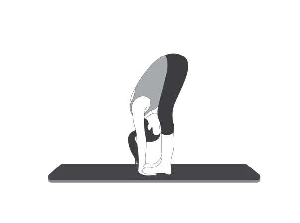 Yoga Girl doing uttanasana  Illustration