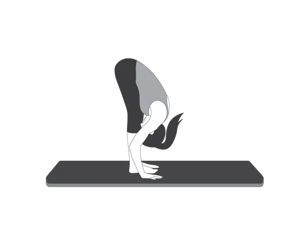 Yoga girl doing Uttanasana  Illustration