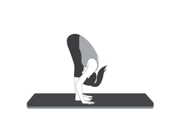 Yoga girl doing Uttanasana  Illustration