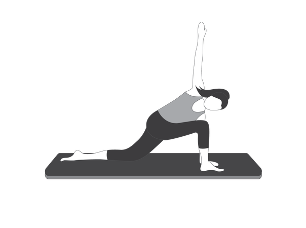 Yoga girl doing Utthita Parsvakonasana  Illustration