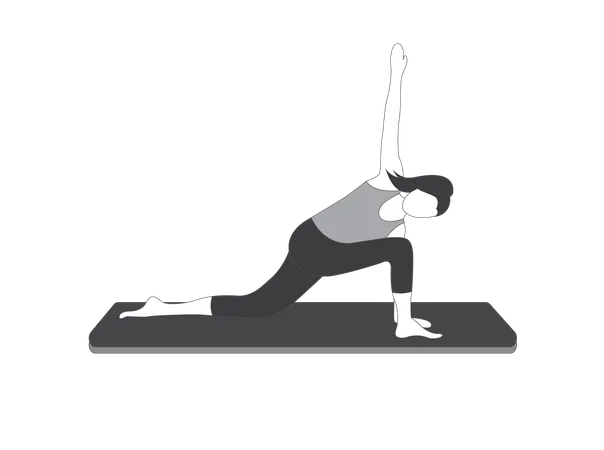 Yoga girl doing Utthita Parsvakonasana  Illustration