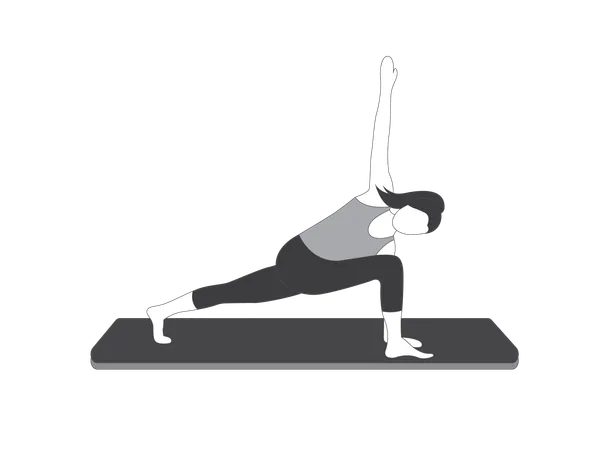 Yoga girl doing Utthita Parsvakonasana  Illustration