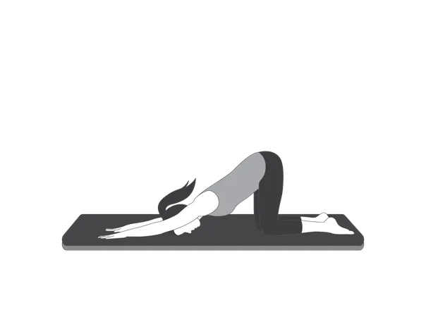Yoga Girl doing utthita svanasana  Illustration