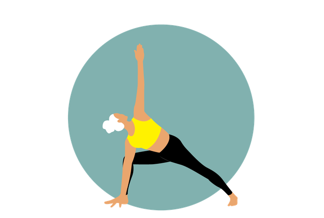 Yoga Girl doing Utthita Trikonasana  Illustration