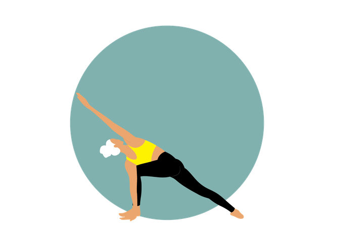 Yoga Girl doing Utthita Trikonasana  Illustration
