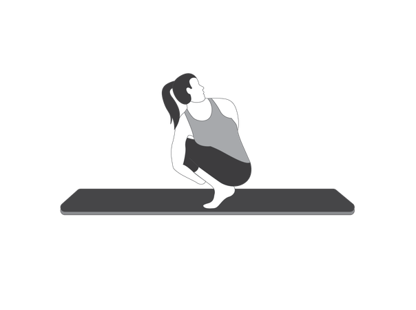 Yoga girl doing yoga  Illustration