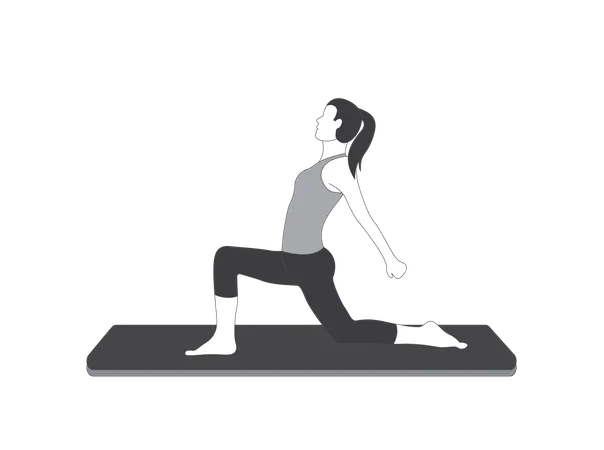 Yoga girl doing yoga exercise  イラスト