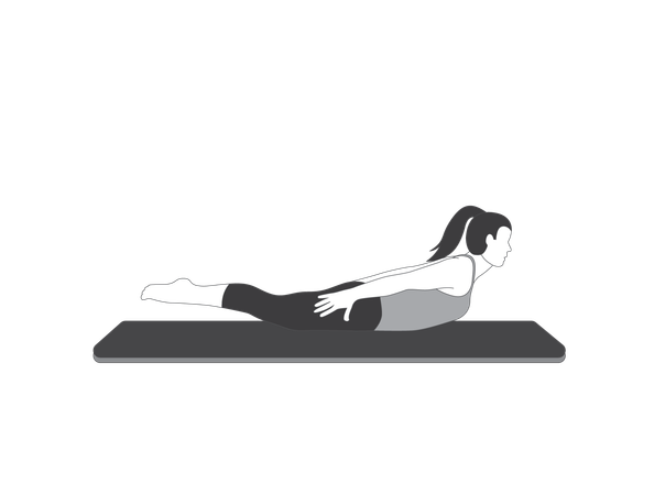 Yoga girl upward face  Illustration