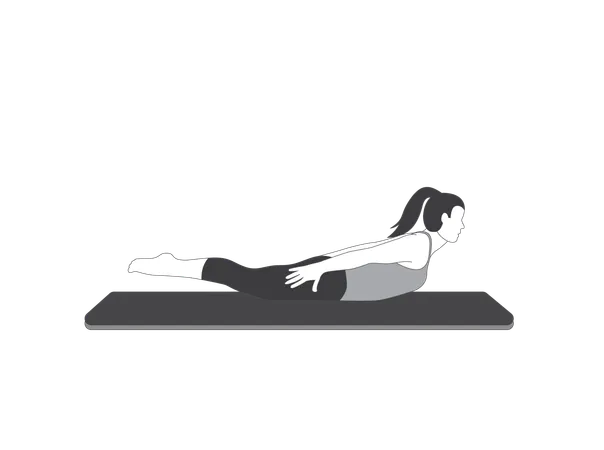 Yoga girl upward face  Illustration