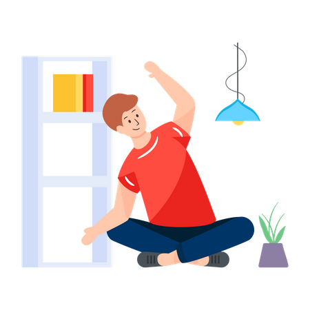 Yoga in office Illustration