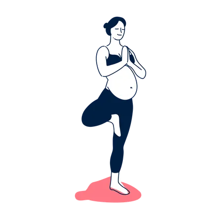 Yoga para mujeres embarazadas.  Ilustración