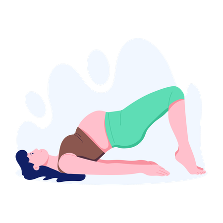 Yoga Pose directed by doctor for pregnant lady  Illustration