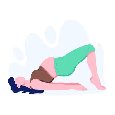 Yoga Pose directed by doctor for pregnant lady  Illustration