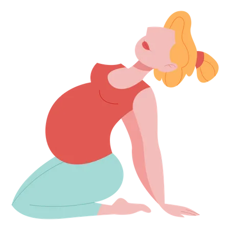 Yoga poses for pregnant woman Illustration