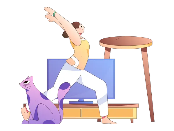 Yoga session of lady  Illustration