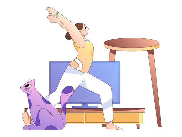 Yoga session of lady  Illustration