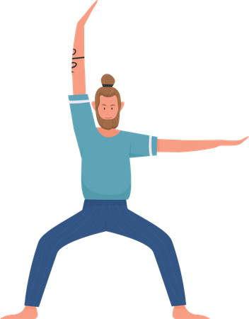 Yoga teacher doing yoga exercise  Illustration