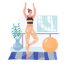 yoga rug illustration