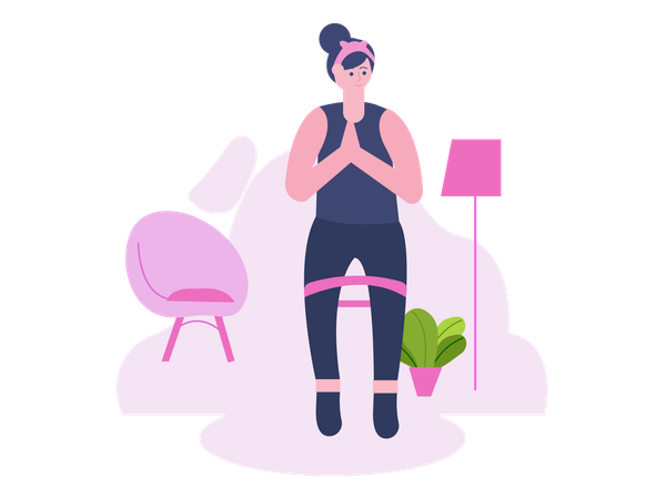 Yoga-Trainer posiert für Yoga  Illustration