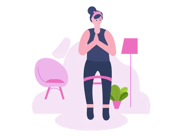 Yoga-Trainer posiert für Yoga  Illustration