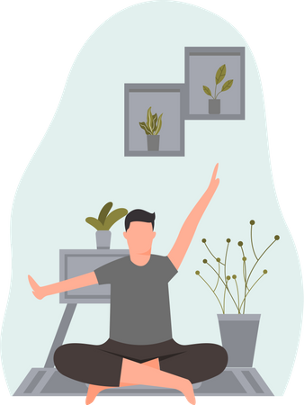 Yoga-Trainerin praktiziert Yoga  Illustration