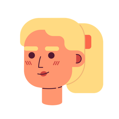 Young adult blonde woman with ponytail Illustration