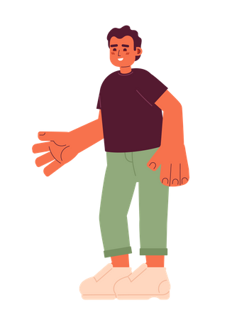 Young adult man welcoming gesturing  Illustration