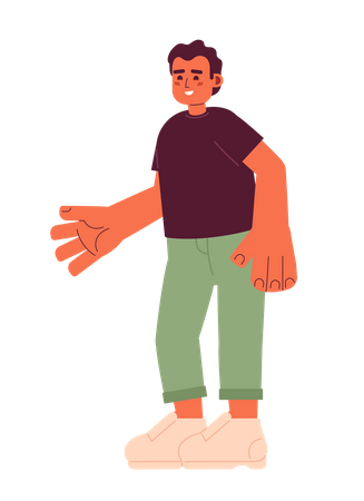 Young adult man welcoming gesturing  Illustration