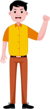 Young Angry boy  Illustration