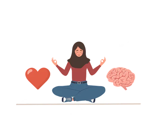 Young Arab Woman Control Feeling And Emotion  Illustration