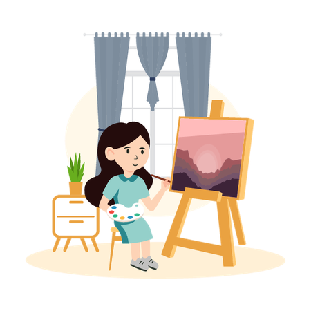 Young Artist Playing Emotion in Color  Illustration